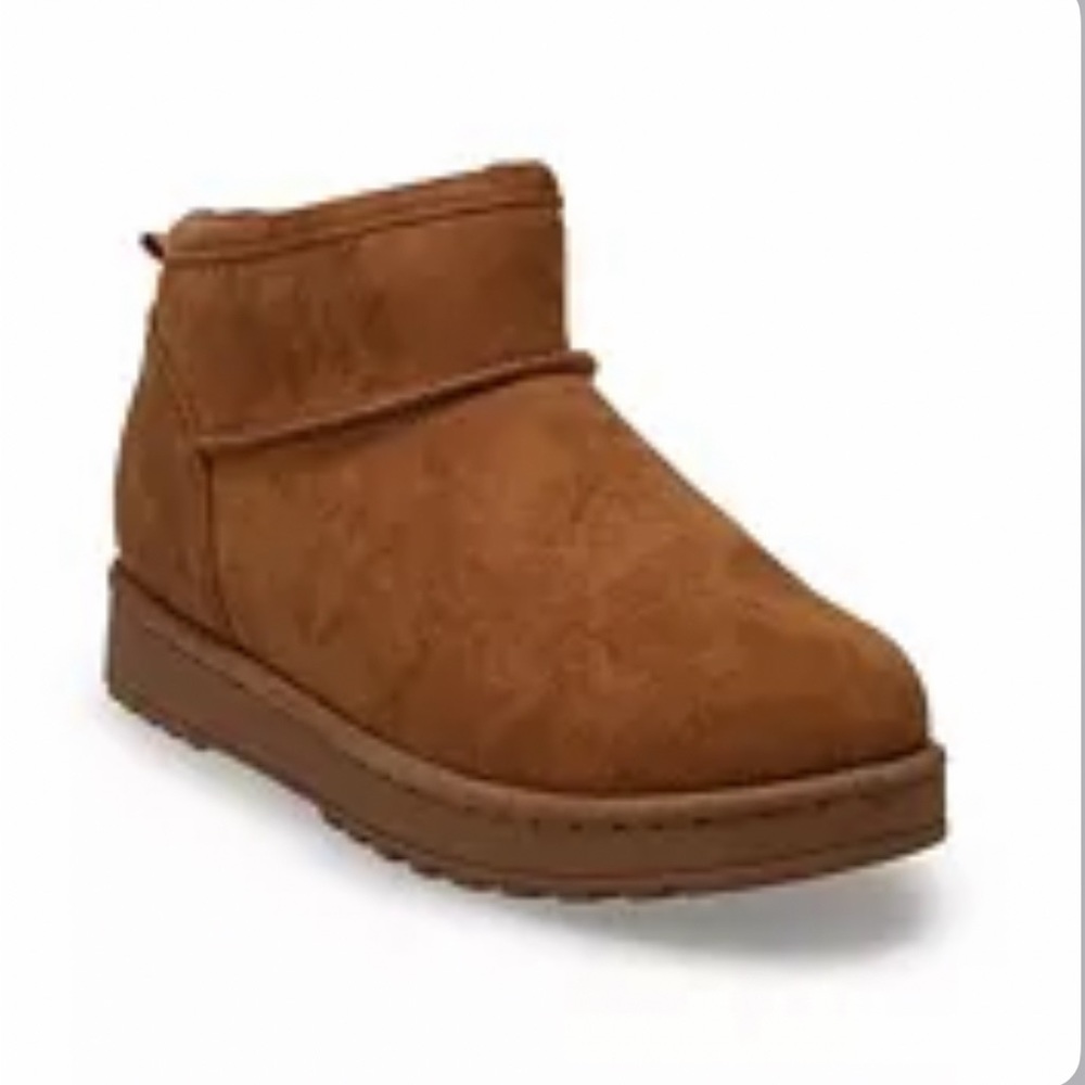SO® Lupita Women's Cozy Mini Boots - Chestnut Sz 8.5 (Brand New!!)